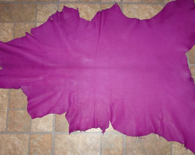 Leather 5.5-6.5 sq ft PURPLE / FUCHSIA Cationic (not this in pic, but similar) Goatskin Hide  3-3.5 oz /1.2-1.4 mm  PeggySueAlso E2787-04
