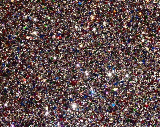 Chunky Glitter 12"x12" JEWEL TONES Metallic red green royal purple bronze gold silver on Leather 6 oz/2.4 mm PeggySueAlso® E4355-61