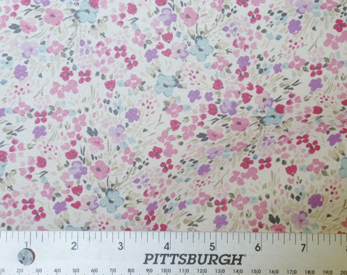 Leather 5"x11" WATERCOLOR Flowers pink purple on WHITE Cowhide 3 oz/1.2 mm  PeggySueAlso® E1190-01
