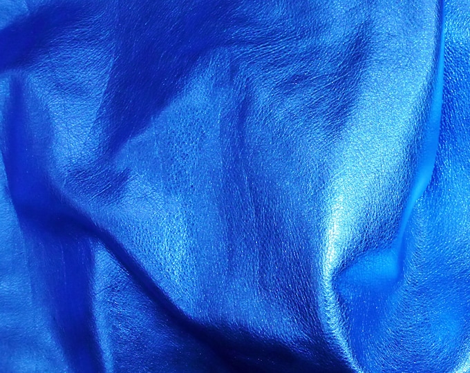 Pebbled Metallic 12"x12" ROYAL Blue shows the grain (has a dk gray back) cowhide 2.5-3 oz /1-1.2 mm PeggySueAlso® E4100-15B E4100-15