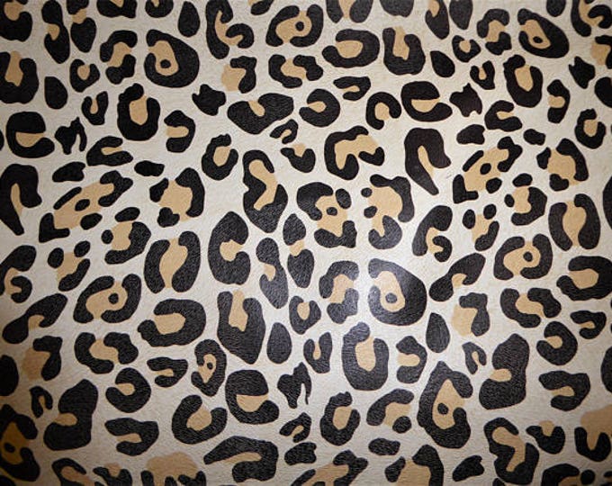 Leather 12"x20" or 10"x24" Almond LARGE Cheetah / Leopard Print Grain NOT hair on Cowhide 2.5 oz / 1 mm PeggySueAlso E5000-01