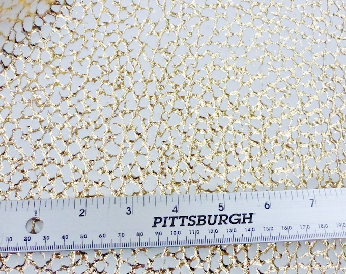 Leather 5"x11" Mini DINOSAUR Print GOLD Metallic on white Cowhide 2.5 oz /1 mm #100 PeggySueAlso®  E3010-01