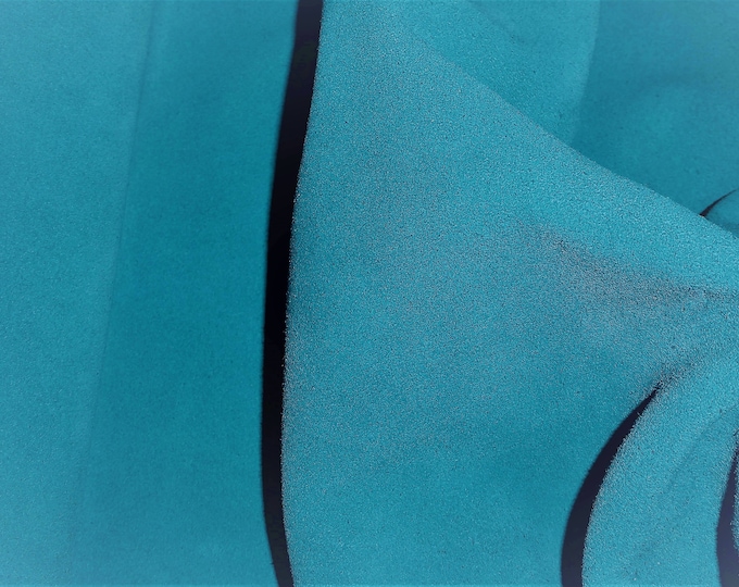 Suede 12"x12" Turquoise SUEDE both sides Cowhide Leather 3 oz / 1.2mm  PeggySueAlso™ E2825-10 hides available