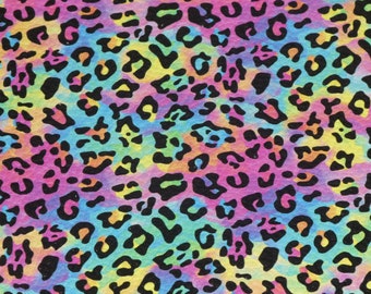 Leather 3-4-5 or 6 sq ft NEON RAINBOW LEOPARD Print Cowhide 4 oz/1.6 mm PeggySueAlso® E2550-112 Hides Available Chromium Free