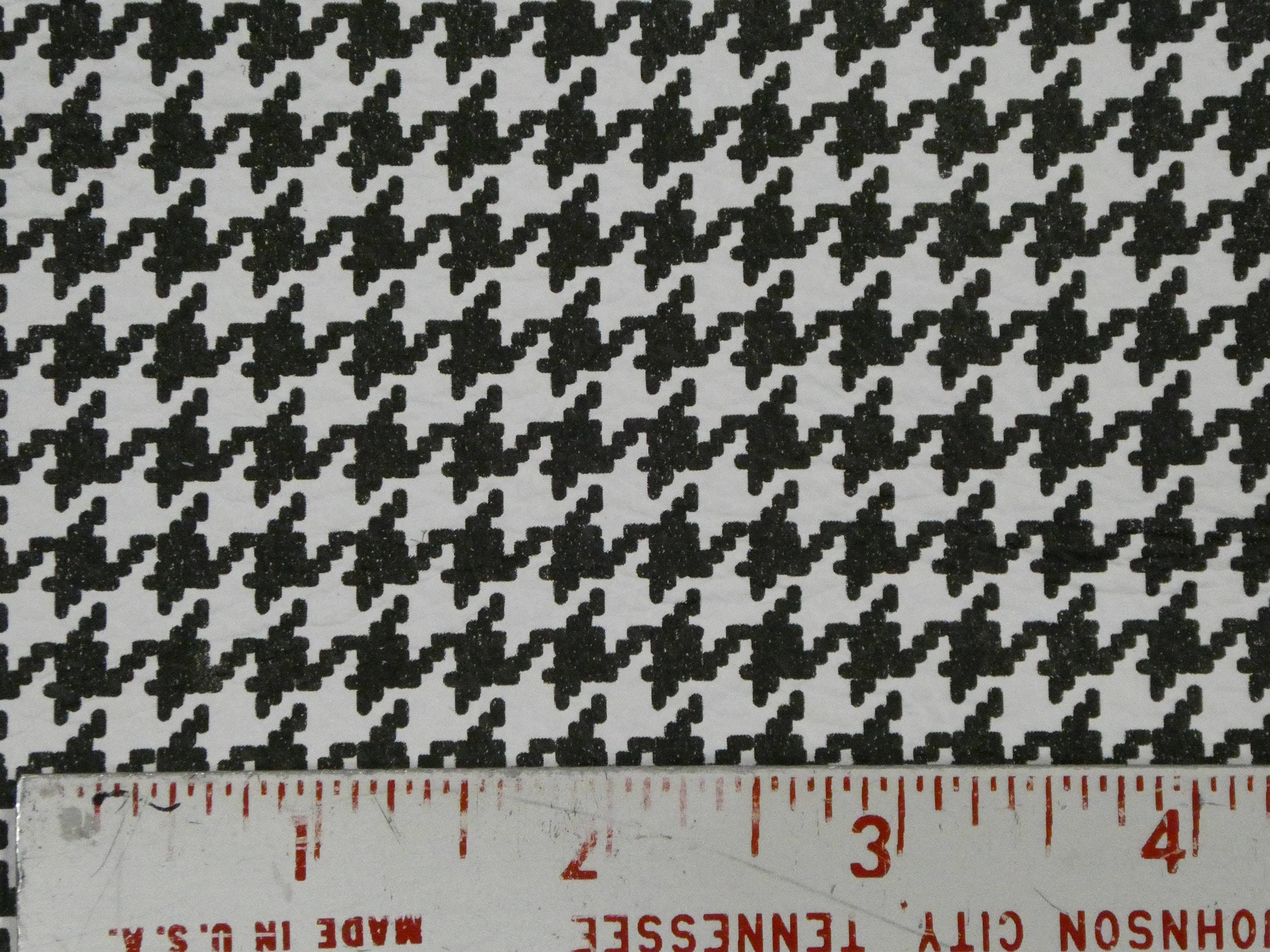 Leather 12x12 HOUNDSTOOTH pattern Black on White Cowhide 3 oz / 1.2 mm  PeggySueAlso E3350-01