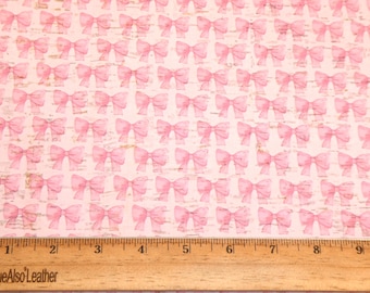 2 nœuds en liège 4 x 6 po (3/4 po.) sur du liège rose clair appliqué sur du cuir de vachette PeggySueAlso® E5610-629 4,5 oz/1,8 mm E5610-629 Cancer du sein