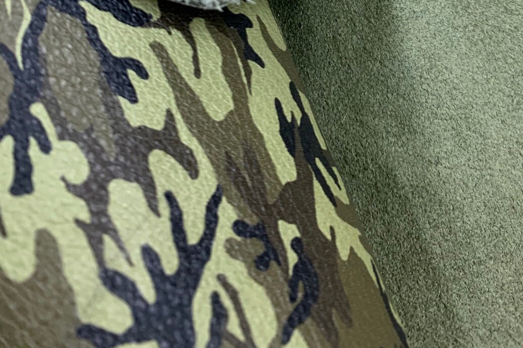 Leather 12"x12" FERN Green MINI Camo Khaki Black Olive Grai…