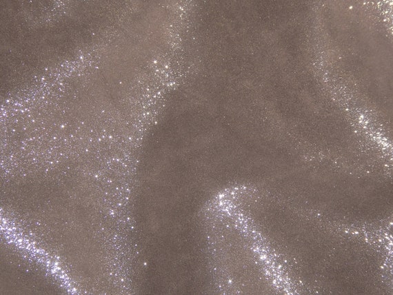 Dazzle 8"x10" Silver on COFFEE BROWN Suede  Cowhide Leather 2.5 oz / 1 mm PeggySueAlso E8300-01 hides available
