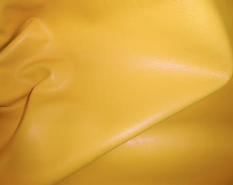 Divine 8"x10" LEMON Yellow Top Grain Cowhide Leather  2.5 oz / 1mm  PeggySueAlso™ E2885-16 hides available