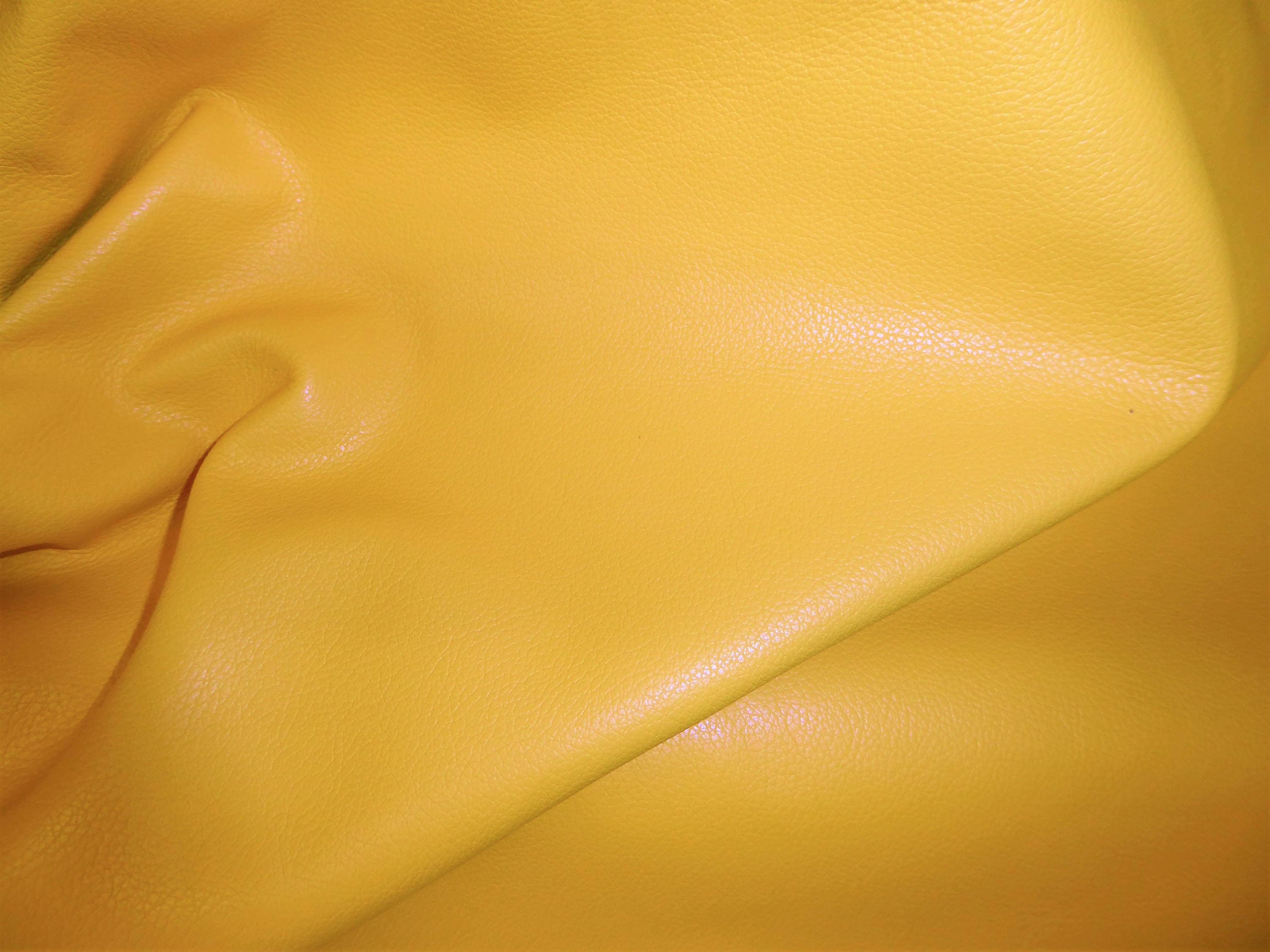 Leather 8"x10" Divine LEMON YELLOW Top Grain Cowhide  2.5 o…