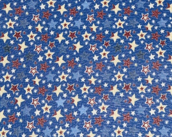 Leather 2 pcs 4"x6" SKETCHY STARS Red White blue on Light NAVY / Dark Royal 3.75-4 oz/ 1.3-1.4mm PeggySueAlso E2751-02 4th of July Patriotic