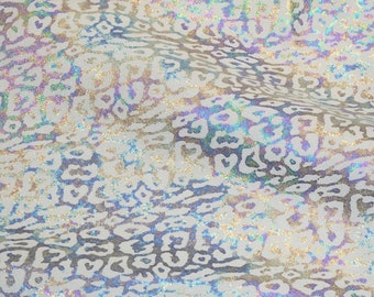 Shimmery LEOPARD 3-4-5 or 6 sq ft on OFF WHiTE PRISM Antique Suede leather 3.25-3.5 oz/1.3-1.4 mm PeggySueAlso® E6538-09