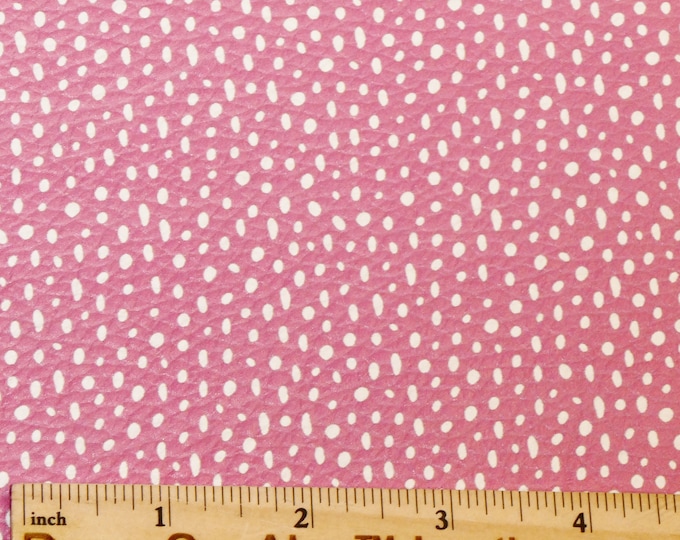 Leather 5"x11" PINK With WHITE DOODLE DoTS cowhide 3.75-4 /1.8-2 mm PeggySueAlso™ E2000-11 Valentines Day