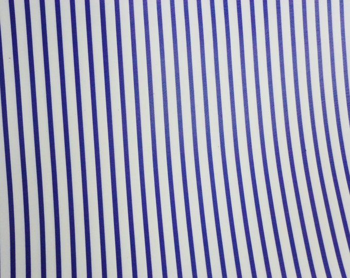 Leather 8"x10" PTR Royal Blue stripes on White Medium firm - not real soft Cowhide 2.5-3oz/1-1.2mm PeggySueAlso E3097-03