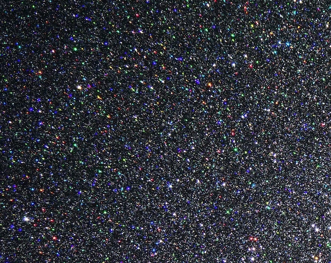 Fine GLiTTER 2 pieces 4"x6" GALAXY NIGHT SKY on Black applied to Black Leather THiCK 5 oz/ 2 mm PeggySueAlso™ E4355-60