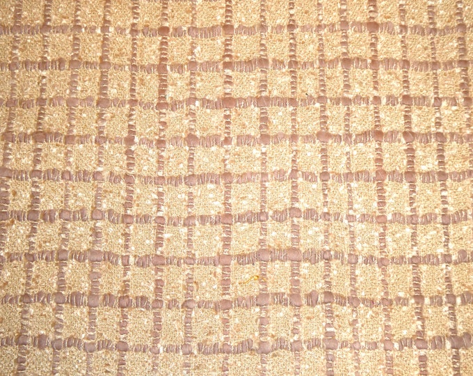 Classic TWEED 8"x10" CREAM with Lilac TAN Fabric applied to Leather 5.5 oz/2.2 mm PeggySueAlso® E5612-36