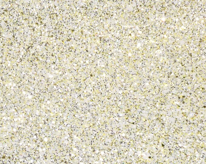 Chunky Glitter 8"x10" GOLDEN SHIMMER Gold Metallic on white Glitter Fabric applied to Leather  5.5-6oz /2.2-2.4 mm PeggySueAlso™ E4355-52