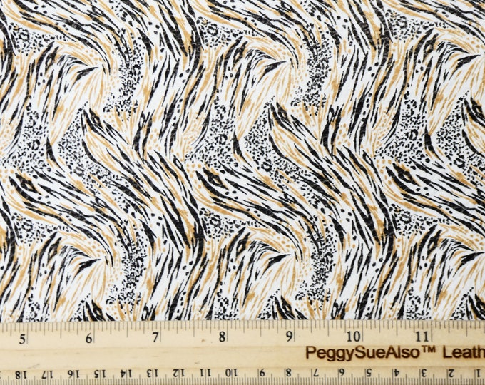 Leather 12"x12" LEOPARD / Tiger FRENZY on white Cowhide 3.5-3.75 oz / 1.4-1.5 mm PeggySueAlso® E2550-66