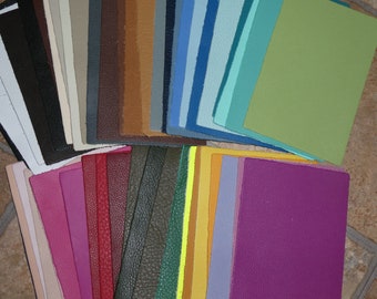 SOLID colors 50 pcs 4&quot;x6 Grain Leather (Divine, King, Biker, etc) Choose your color pack at checkout Cowhide