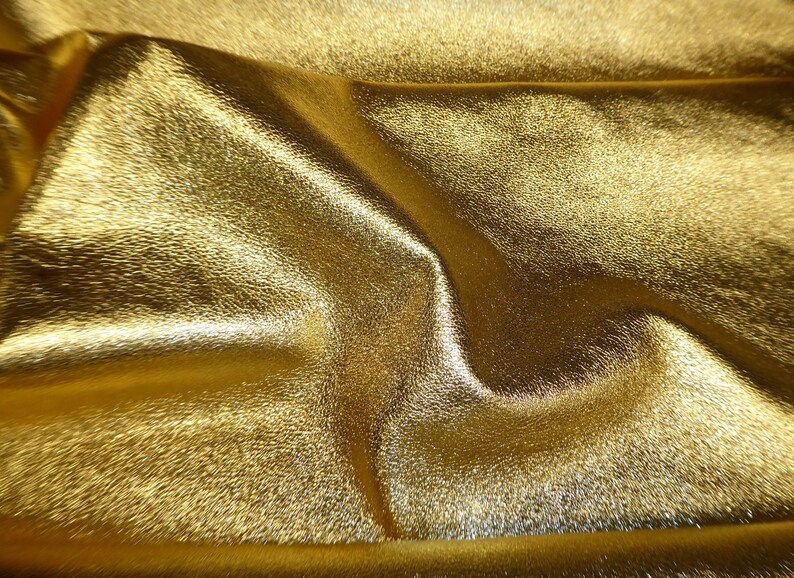Pebbled Metallic 12x12 Shinier GOLD shows the grain Cowhide leather 2.5-3 oz / 1-1.2 mm PeggySueAlso® E4100-05B hides available image 5