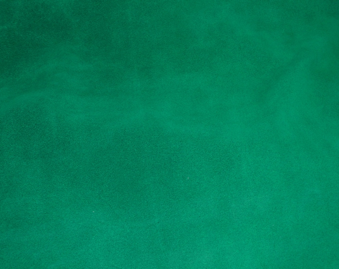 Suede Leather 8"x10" EMERALD / Shamrock Green Garment Suede 4-4.5 oz / 1.6-1.8 mm PeggySueAlso® E2825-07 hides available