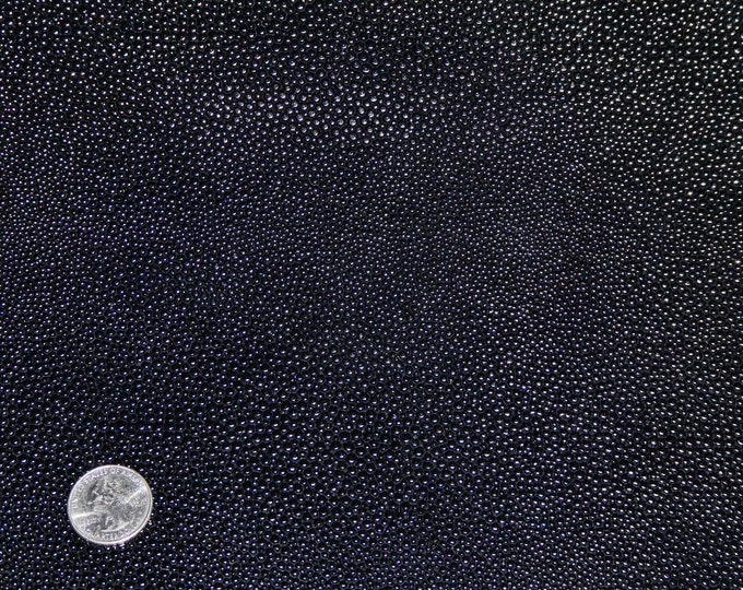 Beaded Stingray 3-4-5 or 6 sq ft  BLACK Glossy Cowhide 3 oz / 1.2 mm PeggySueAlso E1290-47 Hides available