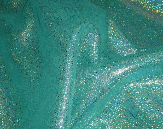 SPARKLE 8"x10" Iridescent Halo on EMERALD Green SUEDE Cowhide Leather 3-3.25 oz / 1.2-1.3 mm PeggySueAlso E7500-26