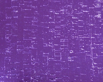 Cork 12"x12" Solid PURPLE METALLIC Cork applied to Black Leather 4 body/strength Thick 5.5oz/2.2mm PeggySueAlso™ E5610-399