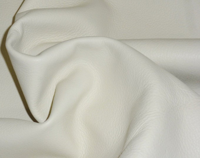 King 8"x10" Cream BONE Soft Full Grain Cowhide Leather 3-3.5oz/1.2-1.4 mm PeggySueAlso® E2881-06 hides available