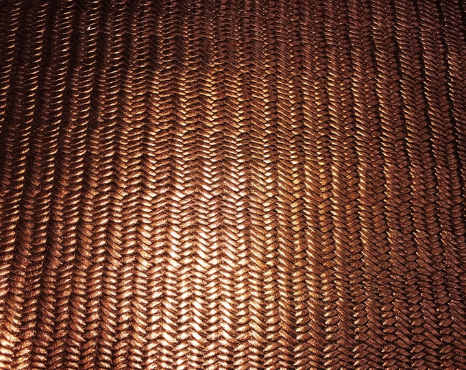 Braided Fishtail 5"x11" BRONZE Metallic Cowhide Leather 2-2.5oz/0.8-1 mm PeggySueAlso® E3160-64 Hides available