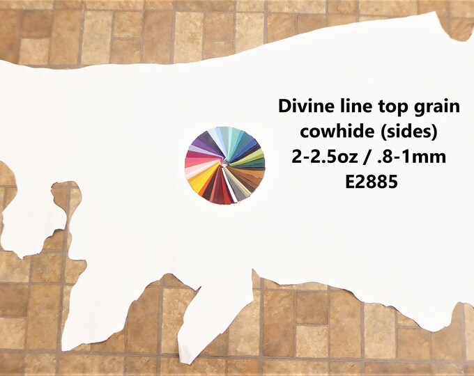 DIVINE 18-22 sq ft Hide Top Grain Choose your color Cowhide Leather Ships ROLLED 2-2.5oz/0.8-1 mm PeggySueAlso® E2885