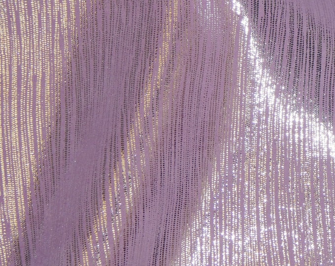 Rainy Day 3-4-5 or 6 sq ft  SILVER Metallic Stripes  on LILAC SUEDE Cowhide 3.25-3.5oz/1.3-1.4mm PeggySueAlso E1030-22 hides too