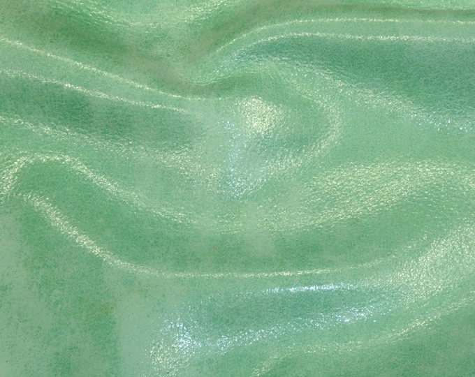 Glazed Nubuck 12"x12" Sea Green (Read Desc.) very soft Perfect fringe Leather 2.5-2.75oz/1-1.1mm PeggySueAlso® E2943-12