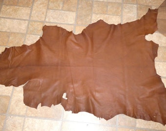 GOATSKIN 6-6.75 sq ft MILK Chocolate Brown Cationic Finished Goatskin leather (a similar to picture) 2.5-3 oz/1-1.2mm PeggySueAlso® E2787-09