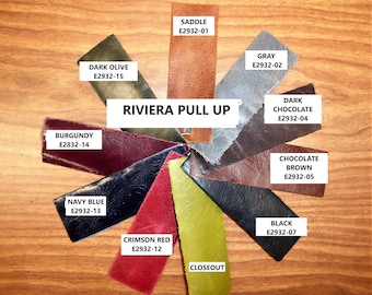 RIVIERA 7 to 15 sq ft Choose Pull Up effect Aniline Dyed Cowhide Leather 2.5-3 oz /1-1.2 mm PeggySueAlso E2932 hides too