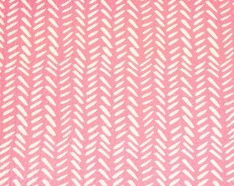 Leather 3-4-5 sq ft  BROKEN CHEVRON with white on PINK 3-3.5oz /1.2-1.4 mm PeggySueAlso E1380-27 Valentines Day