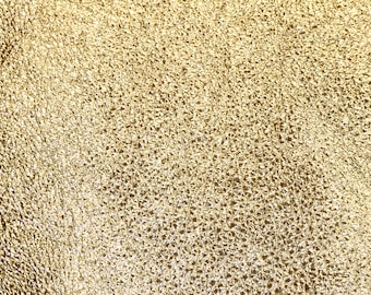 Pebbled Metallic 8"x10" Shinier GOLD shows the grain Cowhide leather 2.5-3 oz / 1-1.2 mm PeggySueAlso® E4100-05B hides available