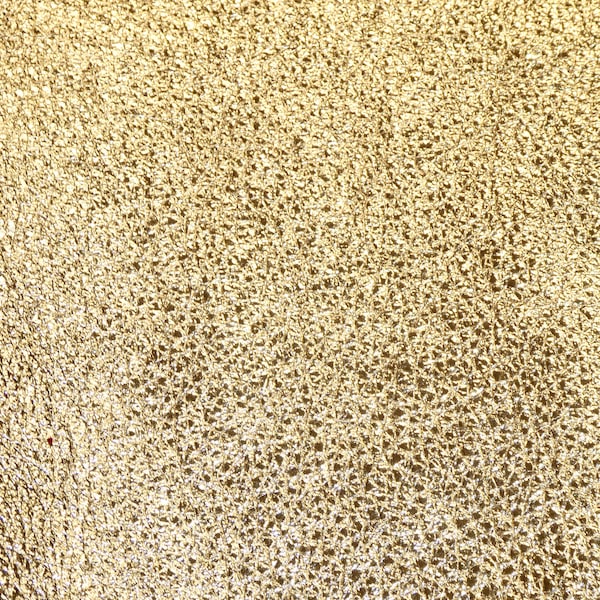 Pebbled Metallic 2 pieces 4"x6" Shinier GOLD shows the grain Cowhide leather 2.5-3 oz / 1-1.2 mm PeggySueAlso® E4100-05B hides available