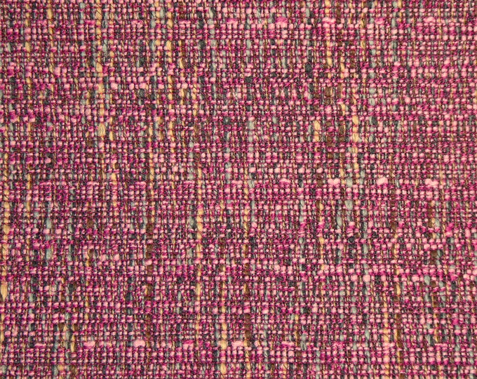 MAGENTA TWEED 2 pcs 4"x6" w/ PINK, Black, Gray, Tan Tweed Fabric applied to Cowhide Leather for firmness 5.5 oz/2.2 mm PeggySueAlso E5612-08