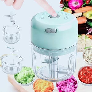 Portable Electric Mini Food Processor, USB Rechargeable Vegetable Chopper, Cordless Slicer