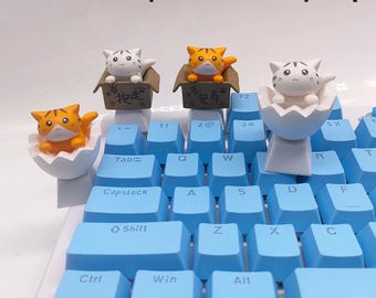 Teclas con diseño de gato adorable, PBT, estilo artesanal, anime rosa Kawaii, accesorios para teclado compatibles con teclados mecánicos Cherry MX.