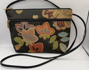 Vintage Danny K. Beverly Hills Tapestry Floral Crossbody Bag Boho 90s Maggie Purse
