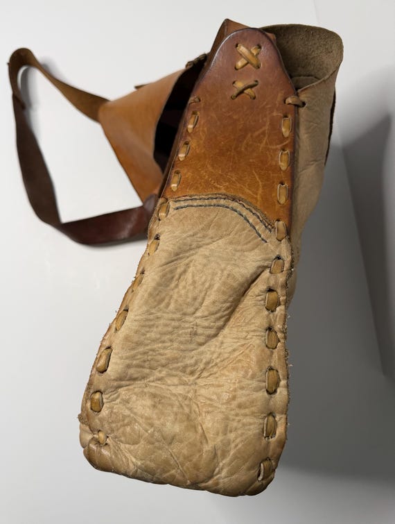 Handmade Leather Patchwork Vintage Crossbody Bag,… - image 11