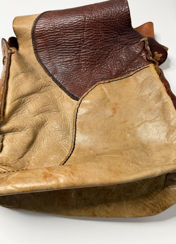 Handmade Leather Patchwork Vintage Crossbody Bag,… - image 8