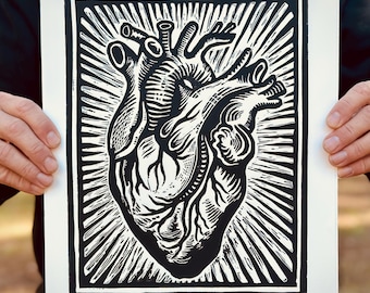 Everything is Love | 11x14 Linoleum Block Print | Limited Edition | Ink on Paper