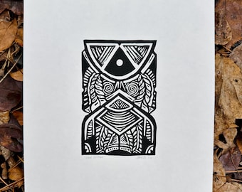Cloud Splitter | 9x11 Linoleum Block Print | Limited Edition | Ink on Paper