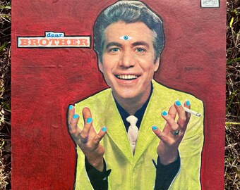 DEAR BROTHER - Mixed Media Painting on a Vintage Record Sleeve -12X12