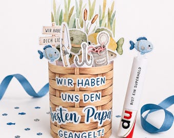Duplo Banderole Vatertag | Dankeschön Vatertagsgeschenk | Persönliches Geschenk für Papa | Kreative Angeln Bastelvorlage PDF