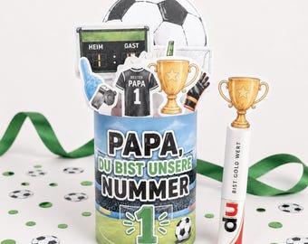 Regalo di compleanno Duplo per papà | Regalo dell'ultimo minuto per uomo | Regalo fai da te dai bambini | Regalo per la festa del papà a tema calcio (PDF)