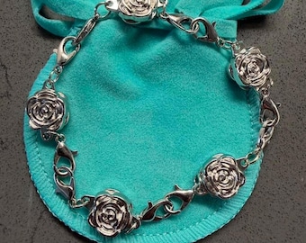 Magnetic Molten Metal Rose "Infinity" Link Bracelet